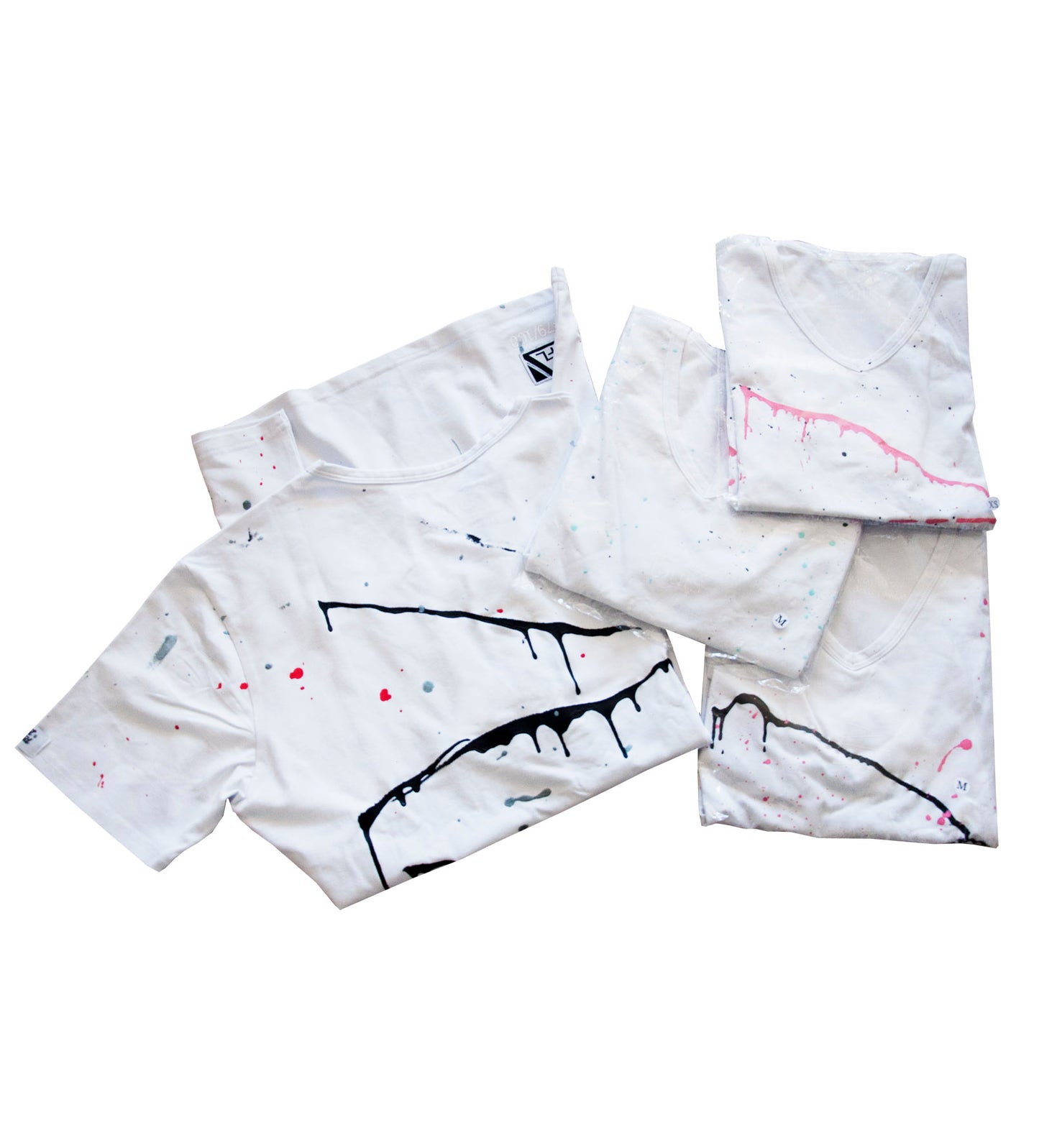 Getlifted V‑Neck T‑Shirt – White Splash Edition