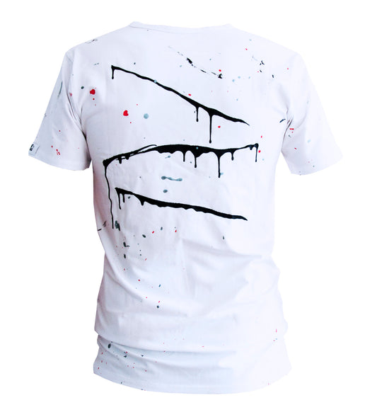 Getlifted V‑Neck T‑Shirt – White Splash Edition