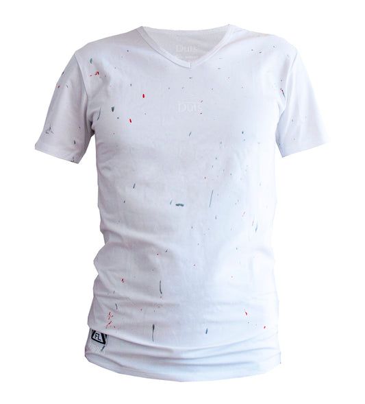 Getlifted V‑Neck T‑Shirt – White Splash Edition